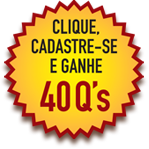 Clique cadastre-se e ganhe 40 Qs